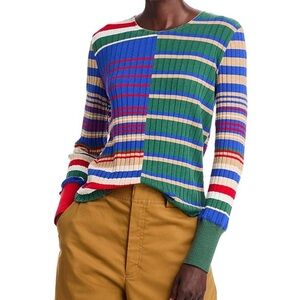 Aldo Martins Teide Multicolor Striped Long Sleeve Top Large